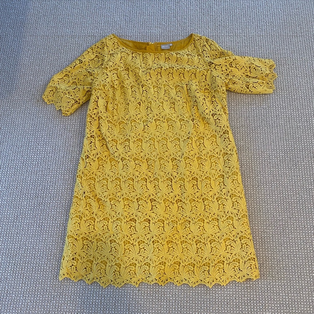 Eshakti yellow lace sheath dress